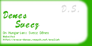 denes svecz business card
